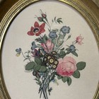 Vintage Jean-louis Prevost Floral Botanical Print No 4 Gold Oval Framed Wall Art