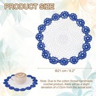 1pcs Crochet Handmade Doilies 8 2  Placemats Lace Coasters White  Dark Blue