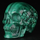 2 0  Malachite Carved Crystal Skull  Realistic  Crystal Healing