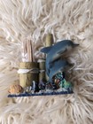 Vintage Dolphin   Fish Toothpick Holder Figurine Corral Reef 3  Seashells Coral