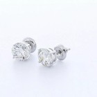 Stud Earrings Solid 14k White Gold Classic 1 08 Ct Round Natural Diamond I Vs2