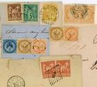 French Cols Martinique 1867-82 Postmarks 11 Stamps Part Covers Or Piece 6 Items