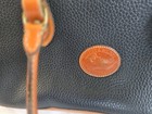 Vintage 80s Dooney   Bourke Satchel Black   British Tan Leather Purse Bag