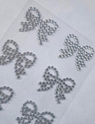 Craftbuddyus 6pcs 40mmx30mm Clear Self Adhesive Diamante Rhinestone Bow Gems