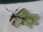 Vintage Chinese Hand Carved Natural Jade Lt Green Gemstone Grapes Cluster 345gm