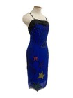 Vtg Vintage 1980s 80s It Girl Glam Star Sequin Beaded Cobalt Blue Wiggle Dress
