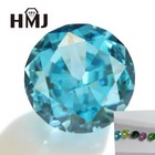 Round Cz Loose Cubic Zirconia Stone Crushed Ice Cut Sea Blue Aaaaa For Jewelry