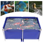 Blue Cuboid Canvas Fish Pond Aquarium Fish Water Tank Coating Koi Breeding Pond 