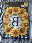 New Garden Flag Sunflower Wreath Monogram B 12 X 18