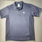 Wimbledon Championships Tennis Polo Shirt Mens Large Navy Performance Wicking