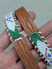 Vintage Beaded Native American Indian 30 Leather Belt Tooled Handcrafted Skinny