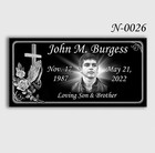 Memorial Headstone 24x12x3 4 Inches Human Grave Marker Tombstone Black Granite