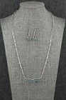 Turquoise   Sterling Silver Necklace And Earrings Set - Mildred Ukestine