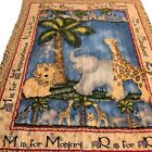 Baby Quilted Alphabet Zoo Animals 38 x46 Blanket Lightweight