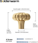 6 Pack Gold Dresser Knobs For Drawer Knob For Cabinet Pulls Hardware Handle Brus