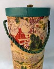 Vtg Cardboard Sewing Box Decorated In Fabric