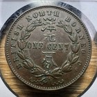 1896 British North Borneo Co One Cent - Actual Coin Shown - Free Shipping Inv257