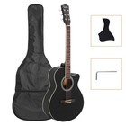 Glarry Black Gt501 40 Inch School Band Cutaway Folk Guitar Set With Bag