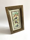 Vintage Persian Miniature Painting Khatam Marquetry Frame Hunting Scene