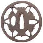 Antique Japanese Iron Tsuba Sukashi Edo Period Samurai Sword Guard Koshirae Old