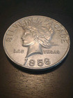 Vintage Las Vegas Silver Palace Silver Dollar  1956 Metal Medallion 6  Veryrare 
