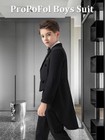 Boys Slim Fit Tuxedo 3-piece Suit  Kids Prom Wedding Concert Tailcoat Set