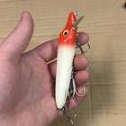 Vintage Heddon Wood Vamp Red White Fishing Lure