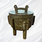 Vintage Small Ice Bucket -  Designer James Mont Replica  Asian Antique Patinaed 