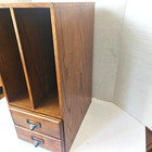 Vintage 19  Tall Oak Wood Desktop Organizer W index Card Drawer file Box cabinet