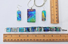 Handcrafted Multicolor Fused Dichroic Glass Pendant  Earrings  Bracelet