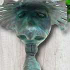 Vintage Outsider Art Bronze Sculpture Surreal Hybrid Figure Verdigris Patina