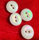 Set Of 4 Antique China Buttons Luster Pearlescent Iridescent 2 Hole Fish Eye