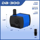 66 Gph Submersible Water Pump - Adjustable Quite Aquariums  Fountains  Hydroponi