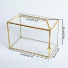 Gold Glass Card Box With Lock 10 2x5 9x8 3 Inches