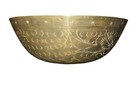 Antique Chinese China Engraved Brass Temple  Bowl With Dragon Rooster 