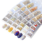 Mixed 1400pcs Ss3-ss8 Nail Art Crystal Glass Flat Back Faceted Rhinestone Beads