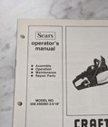 Sears Craftsman Chain Saw Operator Service Manual Parts List 358 356080-3 0 18   