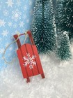 Dollhouse Miniature Christmas Winter Sled Porch D  cor Toboggan 1  Scale 1 12