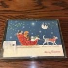 New 26 Christmas Greeting Cards Dogs In Santa Sleigh Dog Lovers  Open Box