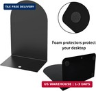 Merrynine Metal Book Ends  2 Pack Black Bookends For Shelves  Book Holder For He