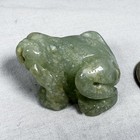 Green Stone Frog Figurine Carved Mini Toad Statue Crystal 1 5   