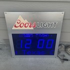 Coors Light Beer Motion Scrolling Message Board Light Up Clock Sign 23 5    X 24