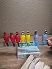 1970 Plastic Bird Clips Clothespins 8x Chadwick-miller Cardinal Canary Bluebird 
