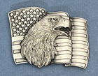 Siskiyou Bald Eagle American Flag Metal Belt Buckle Vintage Usa - Damage