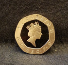 1985 Great Britain 20 Pence  Elizabeth Ii  Tudor Rose  Dcam Proof  Km-939  gb3 
