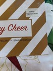 Christmas Holiday Cheer Poinsettia Ribbon Design Fabric Tablecloth - 52x70