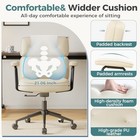 Ergonomic Home Office Desk Chair  Pu Leather Computer Chair With 1pc Off White