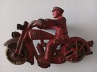 Vintage Hubley 1930s Cast Iron Harley Davidson Motorcycle W  Rider Free Shipping
