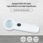 8x Extra Large Handheld Magnifier  with 2 Bright Leds  Illuminated Magnifier