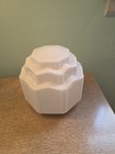 Vintage Art Deco Milk Glass Skyscraper Ceiling Lamp Light Shade Fixture 